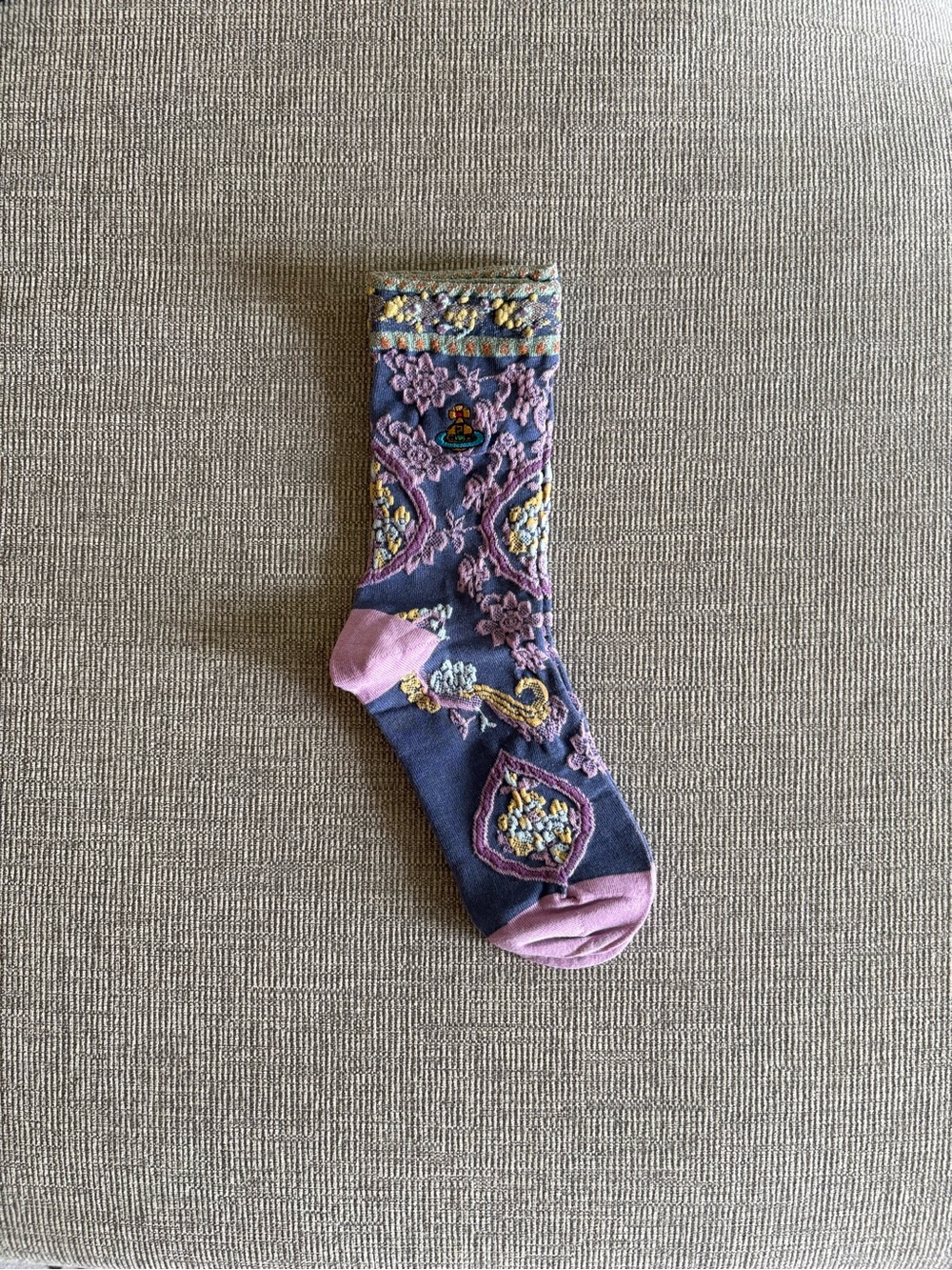 Vivienne Westwood Purple Crew Socks with Pink Accents
